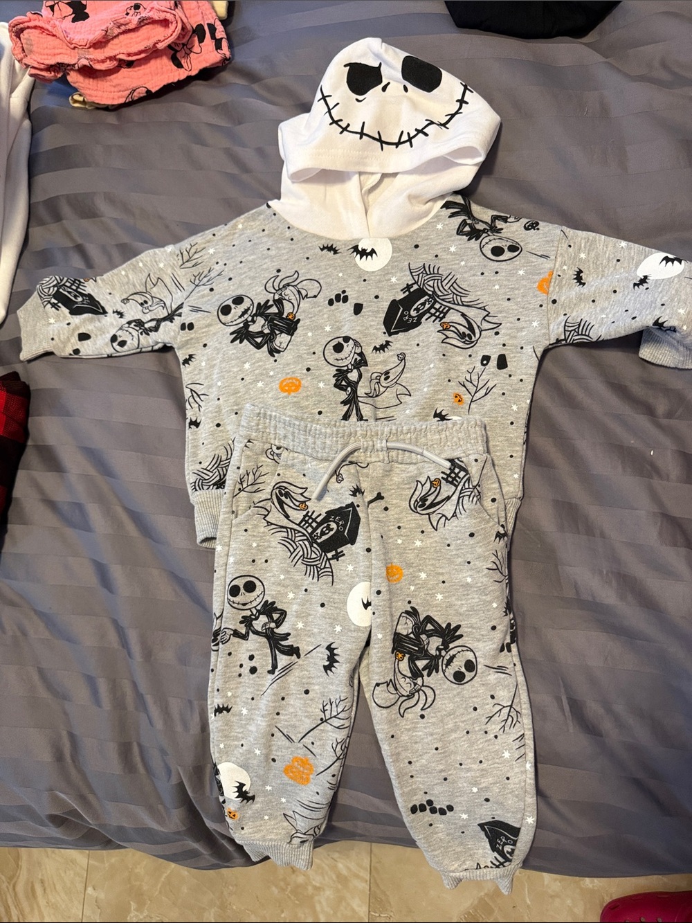 Disney Grey Jack Skellington sweatpants set